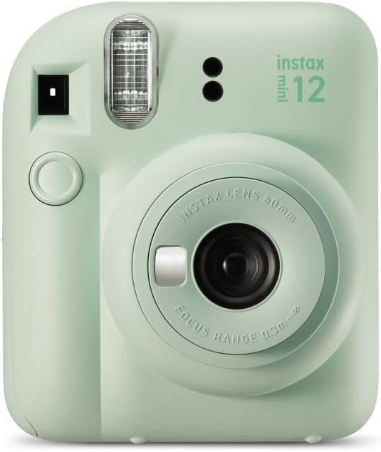 Fujifilm INSTAX mini 12 instant Film CameraCamerasFill your world with joy Automatic Exposure. Ready to goTake it easy. The mini 12 features automatic exposure and flash control, so you can simply aim and click. No messing around with settings, or remembe